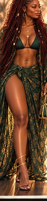 Neti Green full look — emerald green and gold